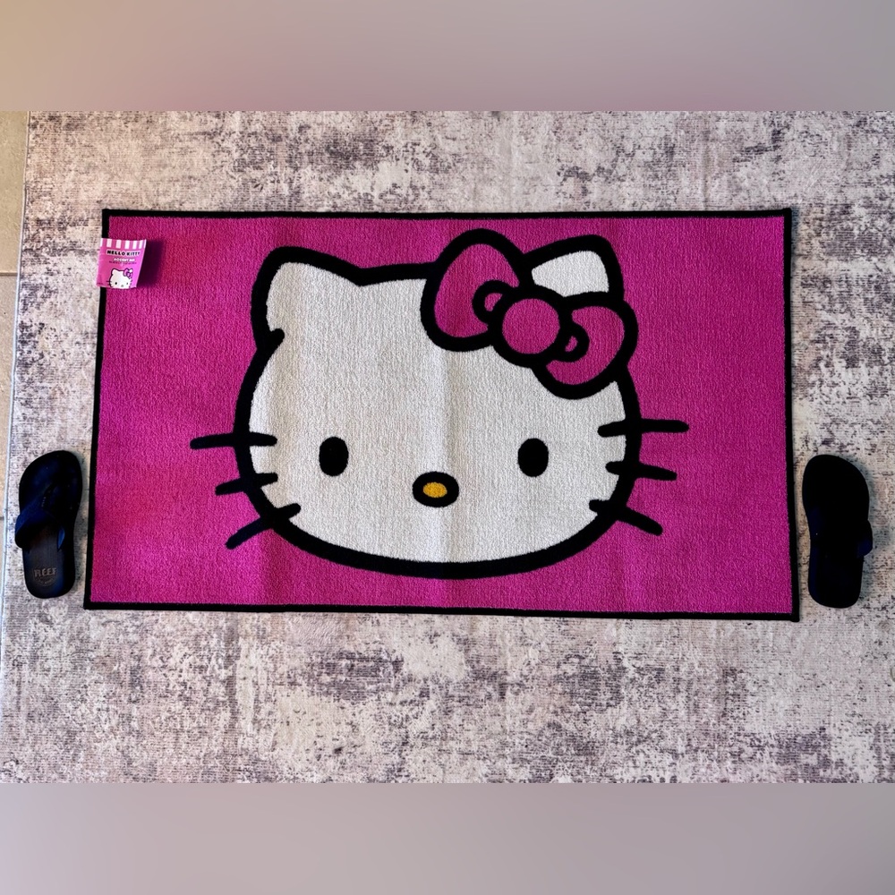 Hello Kitty Pink White Black Accent Rug BNWT